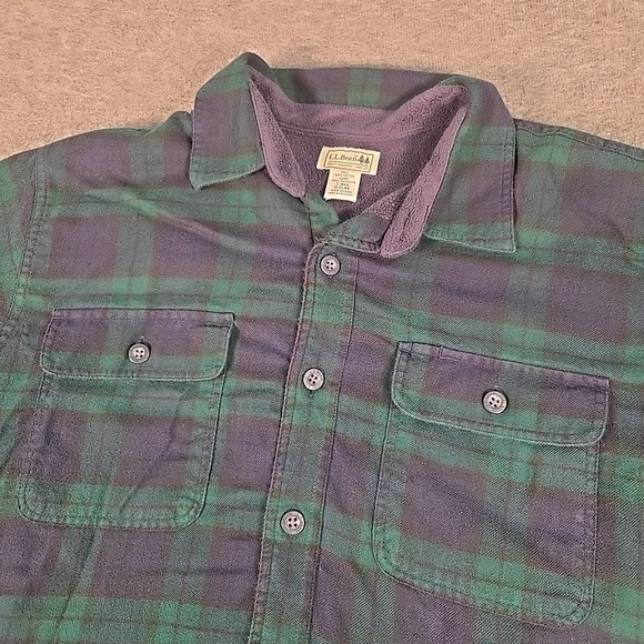 L.L. Bean Other - L.L Bean Flannel Shirt Adult Large Fleece Lined Shacket Button Front Plaid